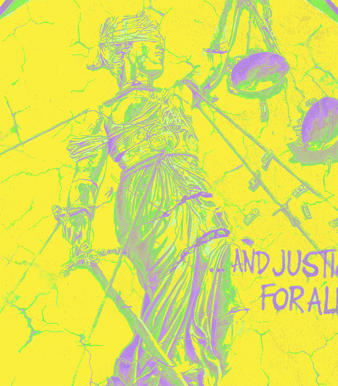 Close Up Diseño Portada And Justice For All Metallica Colores psicodelicos Exclusivo Ritmoculto