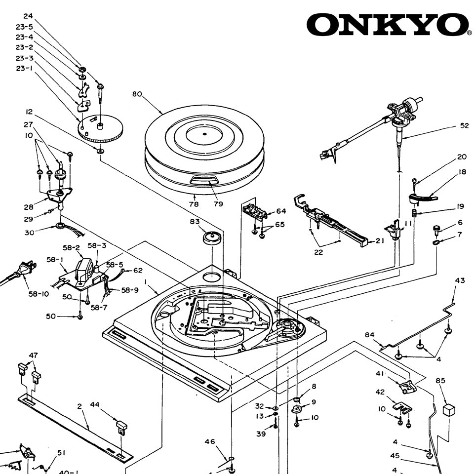 Close Up ONKYO Turntable en fondo blanco Poster de Ritmoculto