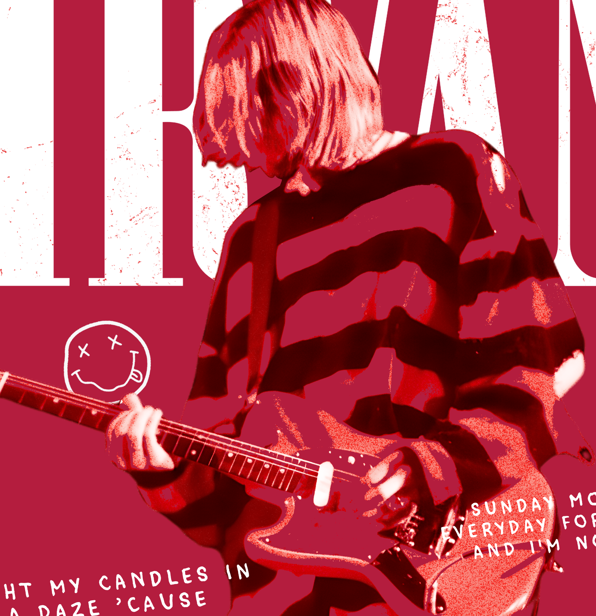 Close Up Polera Roja Kurt Cobain Nirvana Grunge Exclusiva Ritmoculto