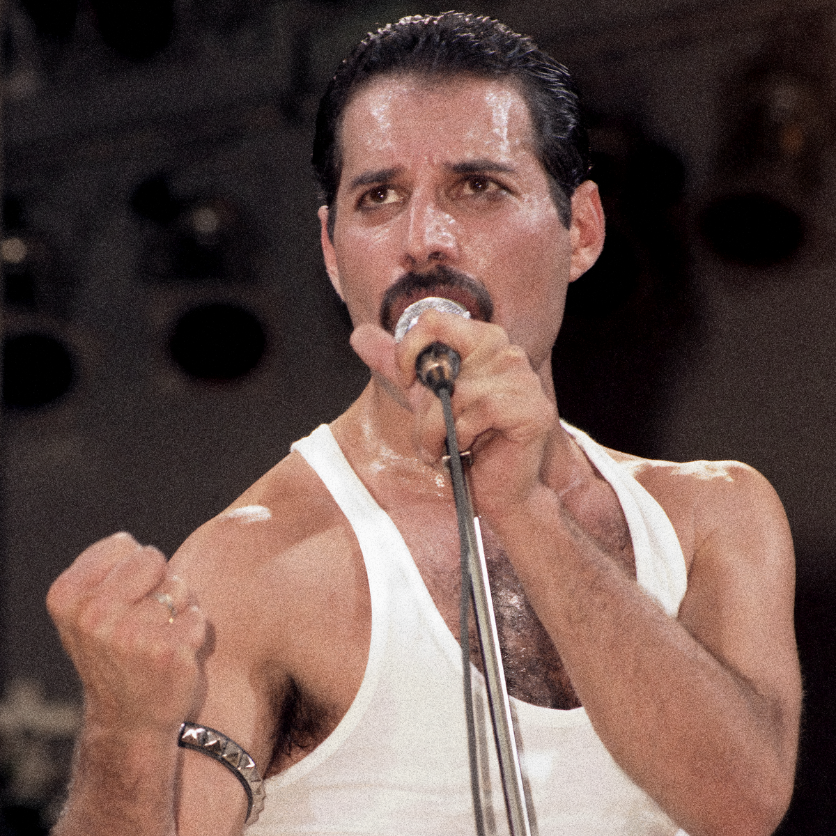 Close up póster Freddie Mercury Queen leyenda rock clásico alta definición Ritmoculto