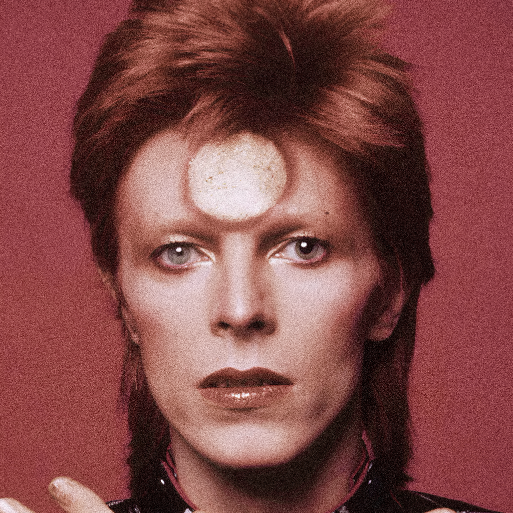 Closeup Póster David Bowie ícono musical camaleón del rock Ziggy Stardust Heroes leyenda Ritmoculto