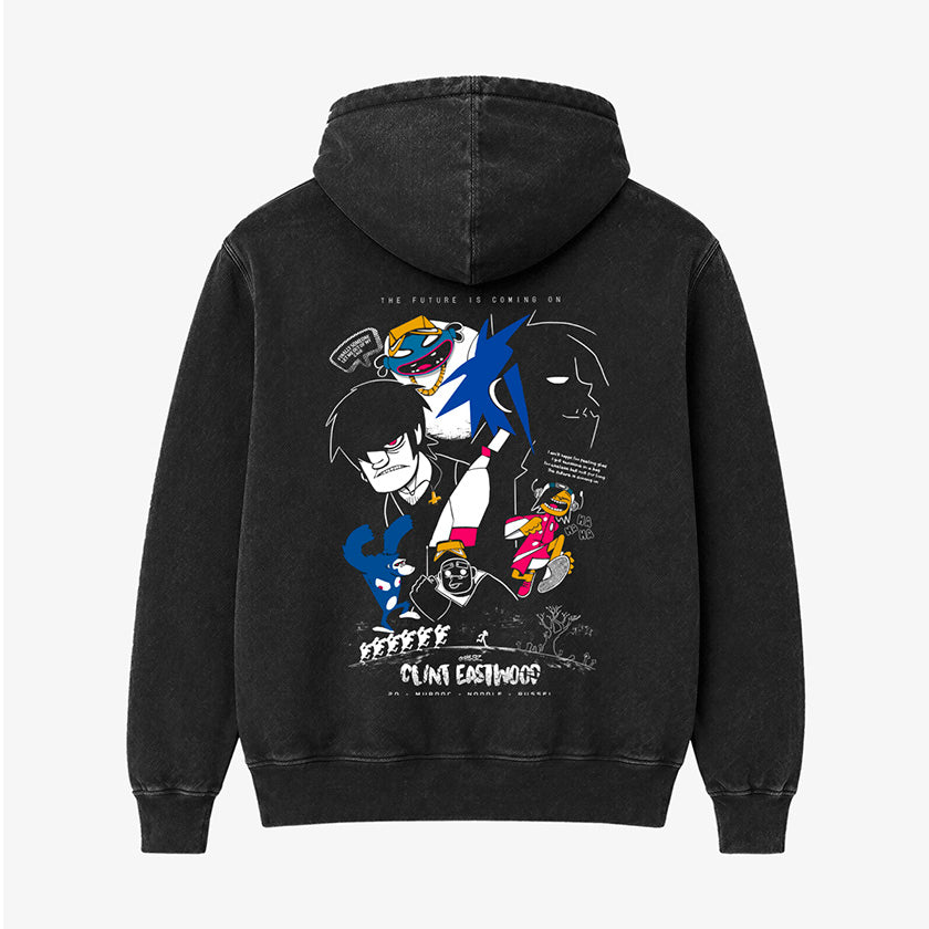 Hoodie Acid Wash Clint Eastwood Gorillaz | Clásico de MTV