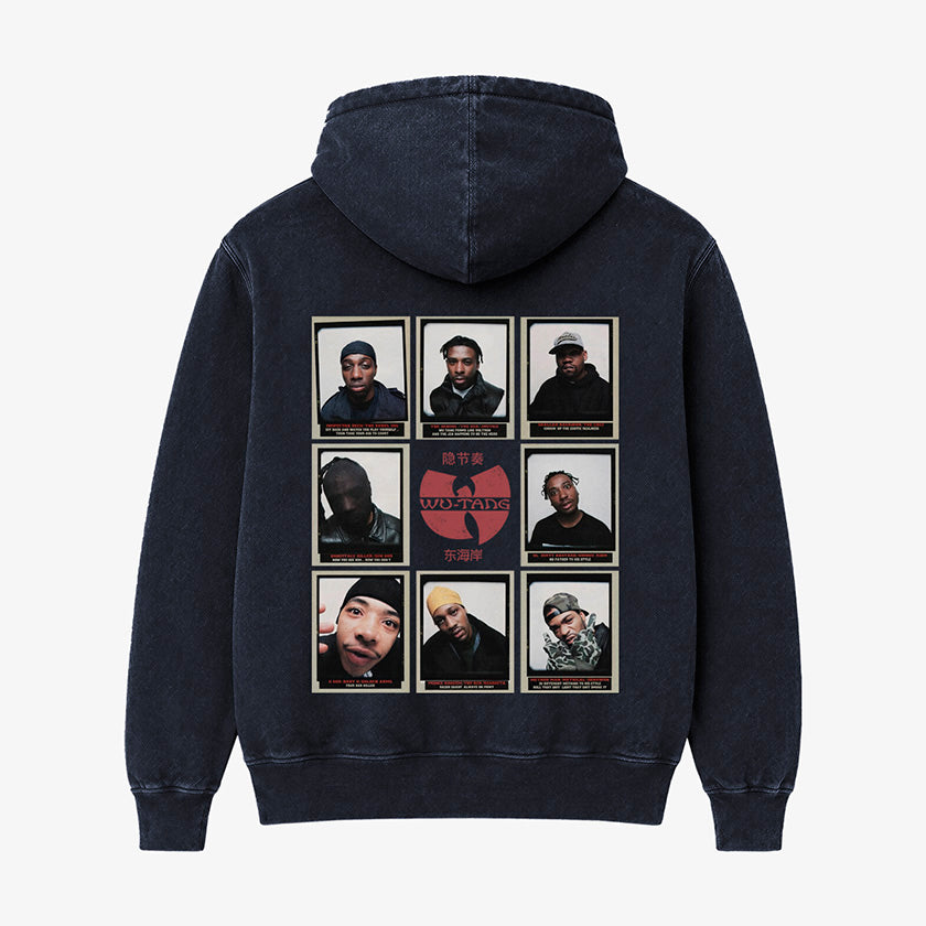 Hoodie Acid Wash Wu-Tang Clan Mugshots | East Coast Drip