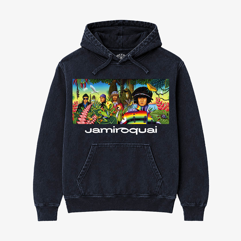 Hoodie Acid Wash Jamiroquai Art Cover | Emergency On Planet Earth