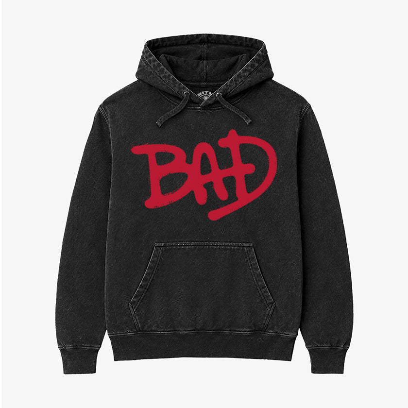 Hoodie Acid Wash Bad Logo | Álbum Michael Jackson