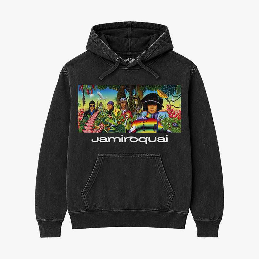 Hoodie Acid Wash Jamiroquai Art Cover | Emergency On Planet Earth