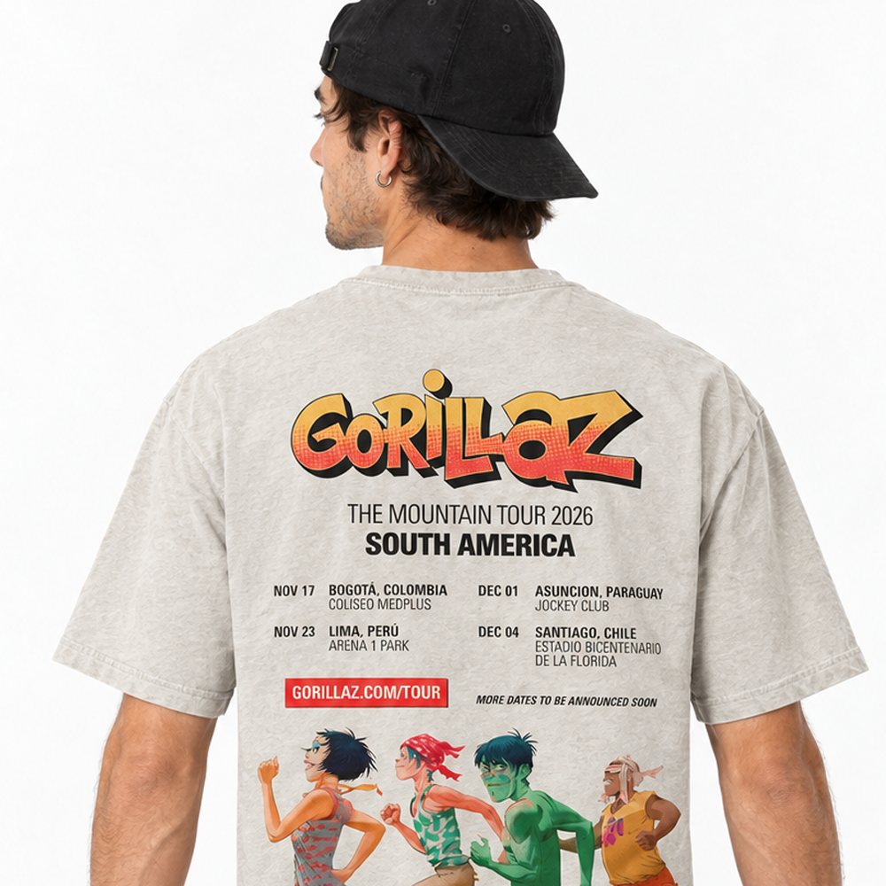 Polera Regular Fit Gorillaz The Mountain Tour 2026 | Edición Limitada