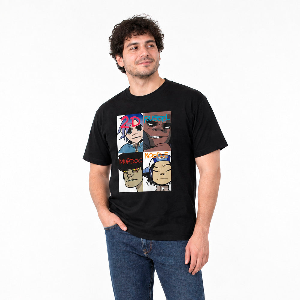 Polera Regular Fit Gorillaz Graffiti Mugshots