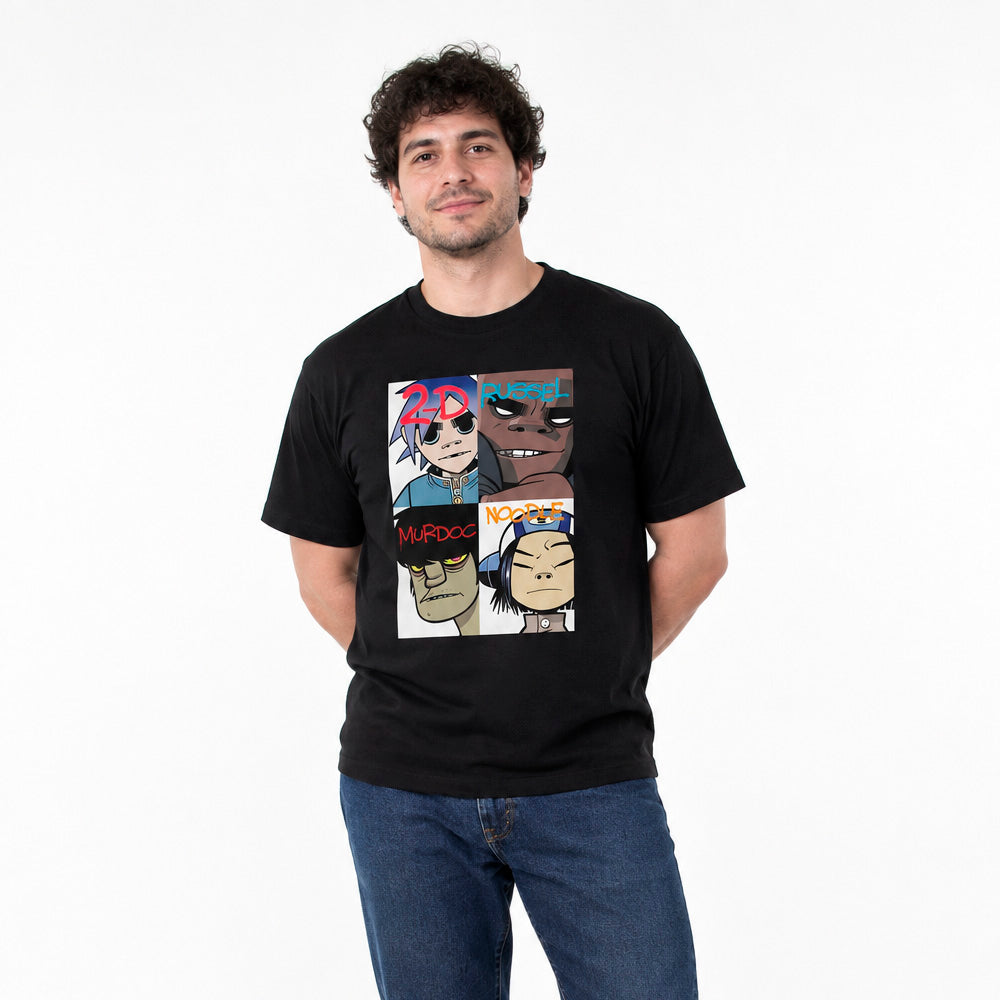 Polera Regular Fit Gorillaz Graffiti Mugshots