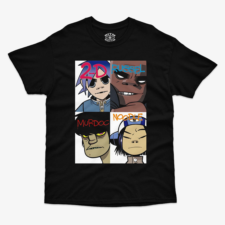 Polera Regular Fit Gorillaz Graffiti Mugshots