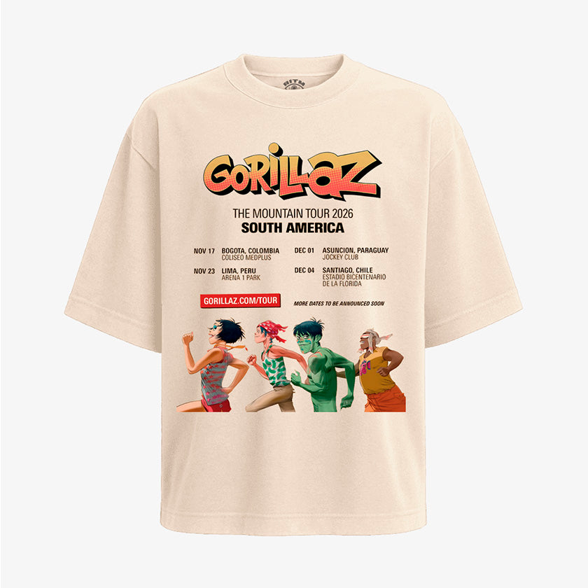 Polera Oversize Gorillaz The Mountain Tour 2026 | Edición Limitada