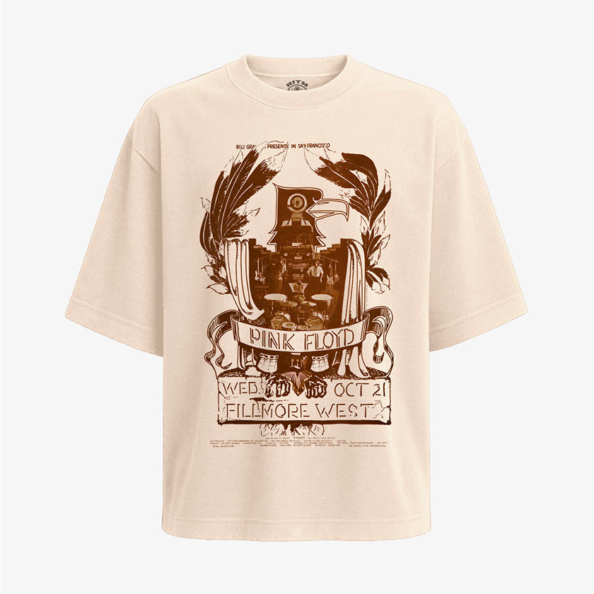 Polera Oversize Pink Floyd Show Fillmore West | Póster Remasterizado