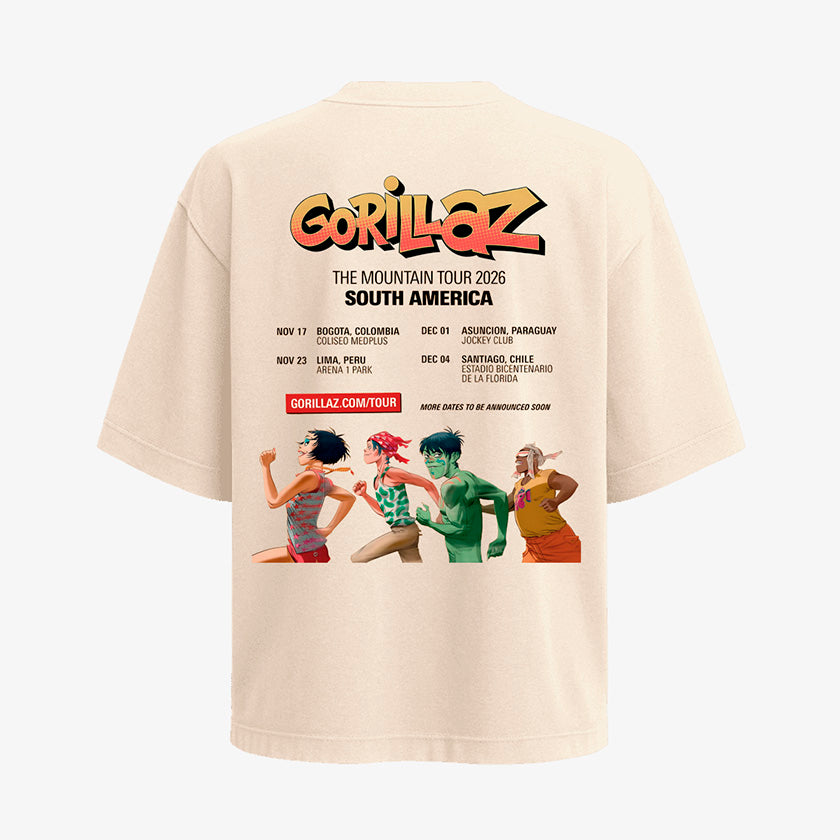 Polera Oversize Gorillaz The Mountain Tour 2026 | Edición Limitada