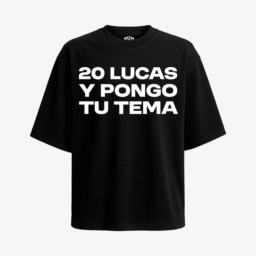 Polera Oversize 20 Lucas y Pongo tu Tema | Meme DJ