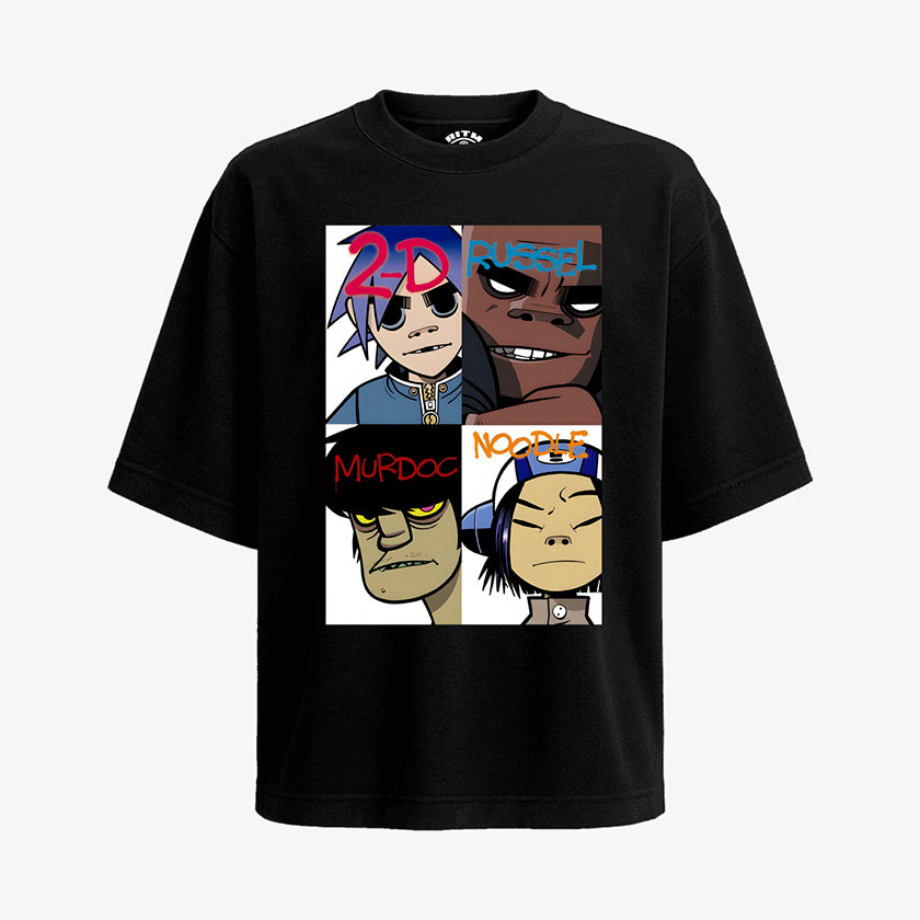 Polera Oversize Gorillaz Graffiti Mugshots