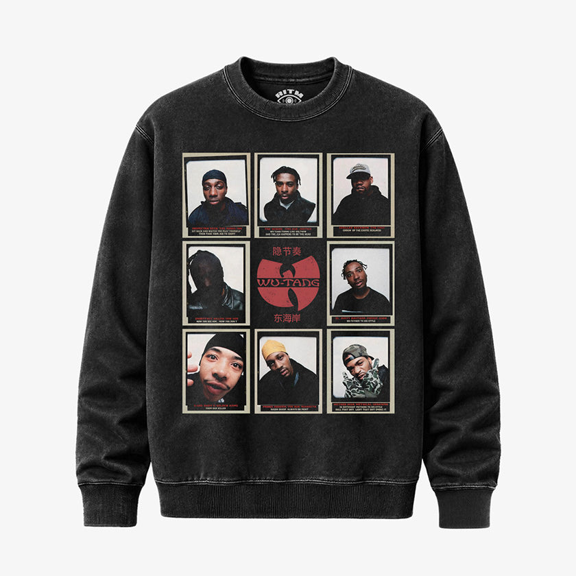 Polerón Polo Acid Wash Wu-Tang Clan Mugshots | East Coast Swagg