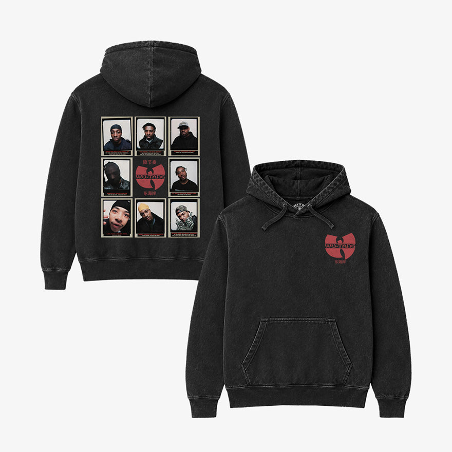 Hoodie Acid Wash Wu-Tang Clan Mugshots | East Coast Drip