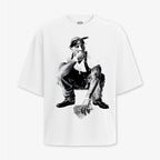 Polera 2Pac Ambitionz Az a Ridah blanca corte oversize - Ritmoculto Chile