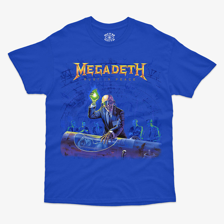 Polera Azul Megadeth Rust In Peace Dave Mustaine Exclusiva Ritmoculto