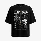 Polera BC Rich Warlock oversized Negra para amantes del rock metal con calavera y pentagrama instrumento iconico Kerry King exclusivo Ritmoculto