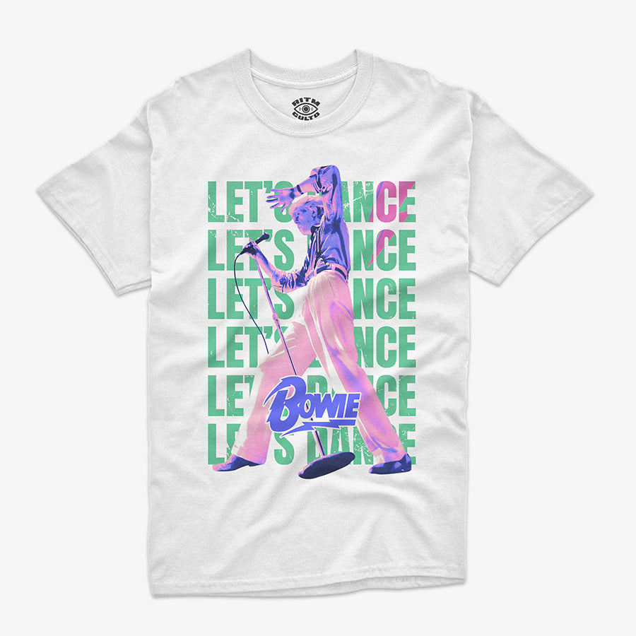 Polera Blanca Clasica David Bowie Lets Dance Rock 80s Exclusiva Ritmoculto