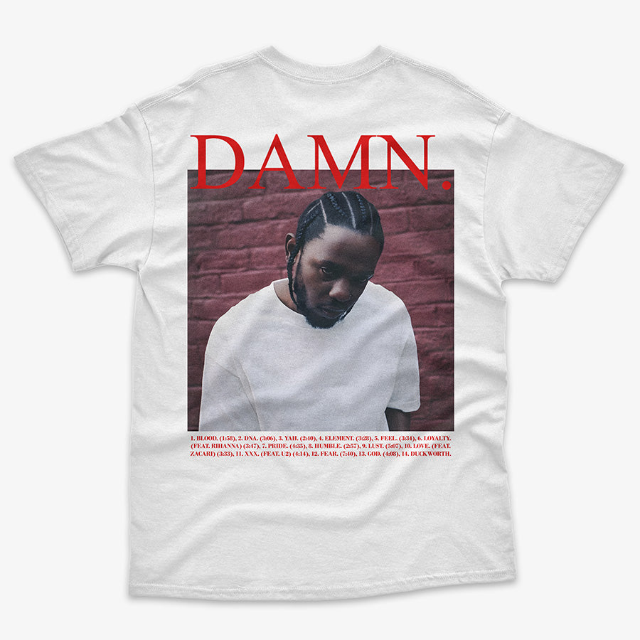 Polera Blanca Espalda Damn Kendrick Lamar Exclusiva Ritmoculto