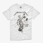 Polera Blanca Metallica And Justice for All Dama de la Justicia thrash metal portada icónica Ritmoculto