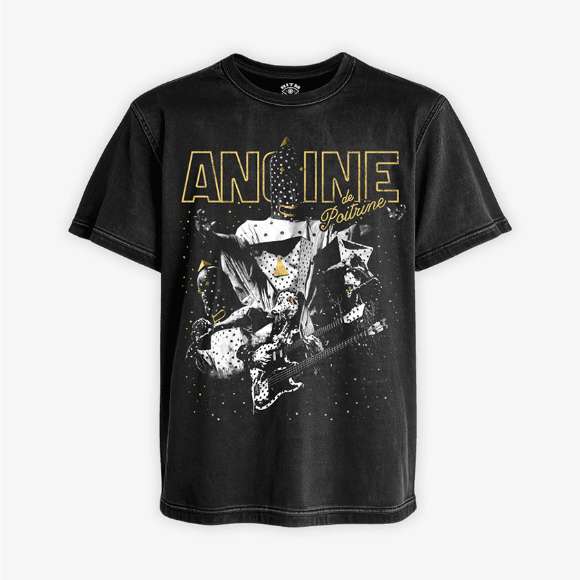 Polera Negra Acid Wash  Angine de Poitrine Rock Experimental Quebec Exclusiva Ritmoculto