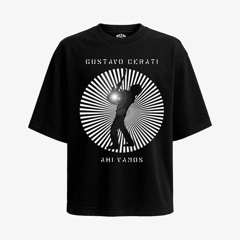 Polera Negra Oversized Gustavo Cerati Ahi Vamos Exclusiva Ritmoculto