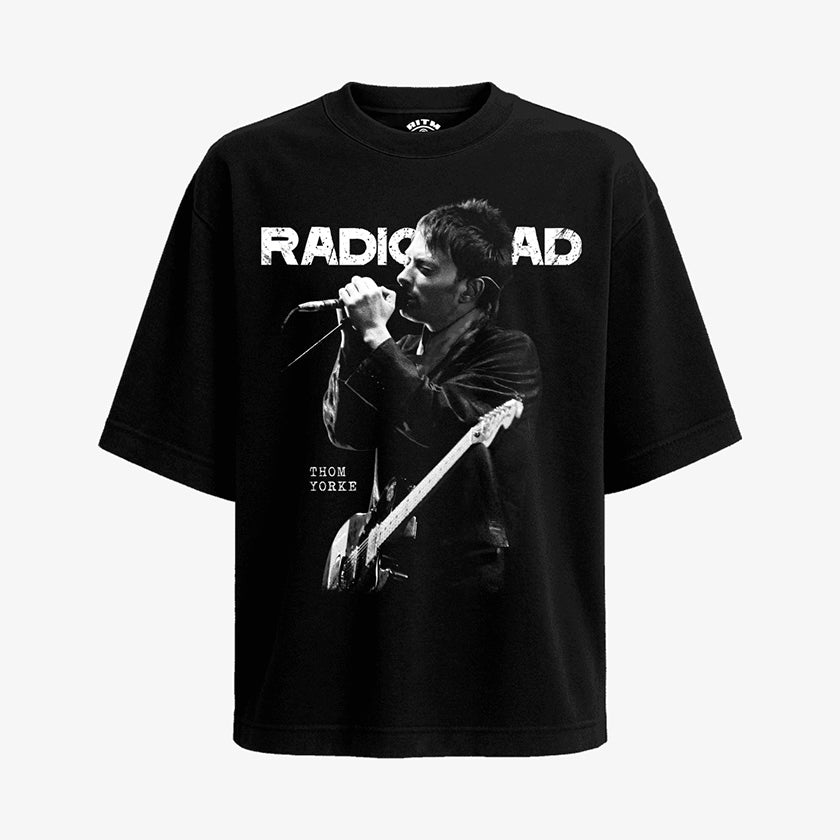 Polera Negra Oversized Thom Yorke Radiohead Blanco y Negro Exclusiva 