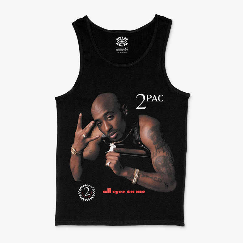 Polera Negra Tank 2Pac All Eyez On Me Portada Album Editada Exclusiva Ritmoculto