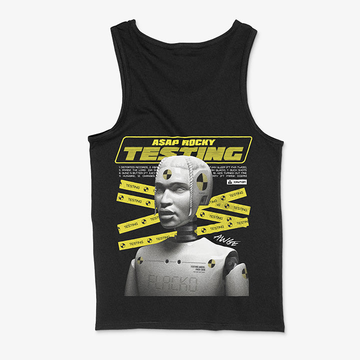 Polera Negra Tank Espalda A$AP Rocky Testing Muñeco de Prueba Exclusiva Ritmoculto