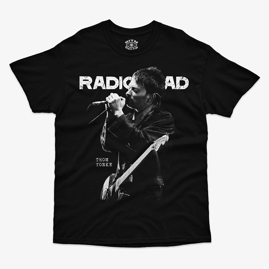 Polera Negra Thom Yorke Radiohead Blanco y Negro Exclusiva Ritmoculto 