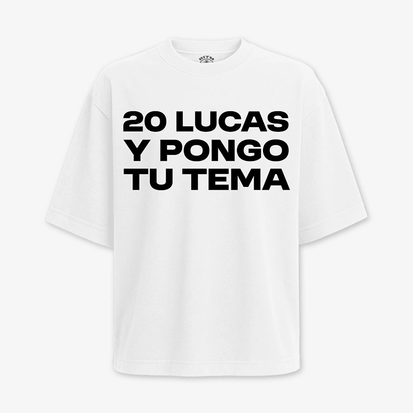 Polera Oversize 20 Lucas y Pongo tu Tema | Meme DJ