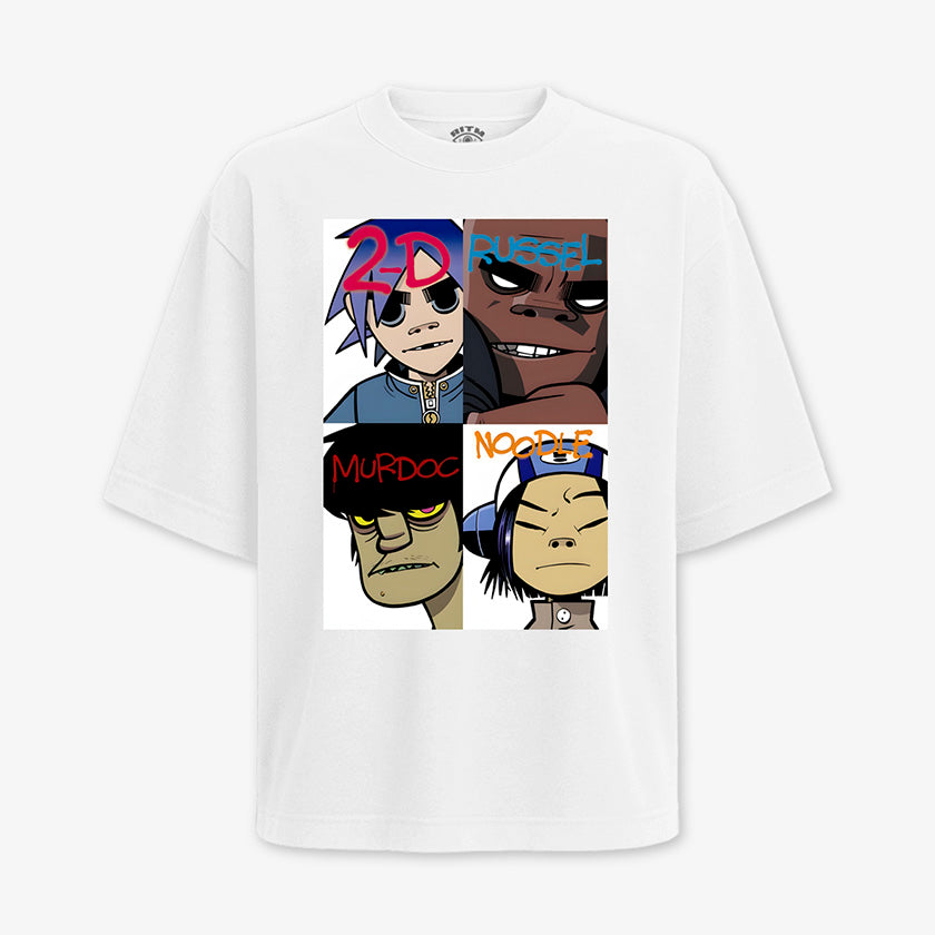 Polera Oversize Gorillaz Graffiti Mugshots