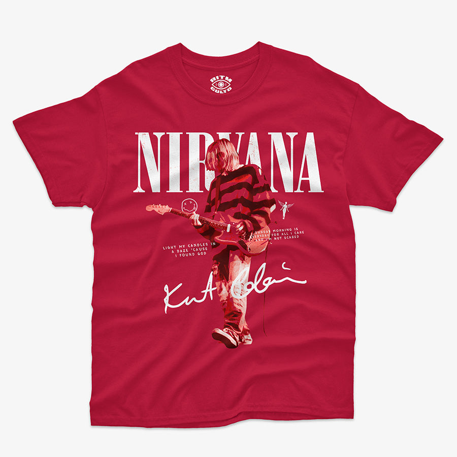 Polera Roja Kurt Cobain Nirvana Grunge Exclusiva Ritmoculto