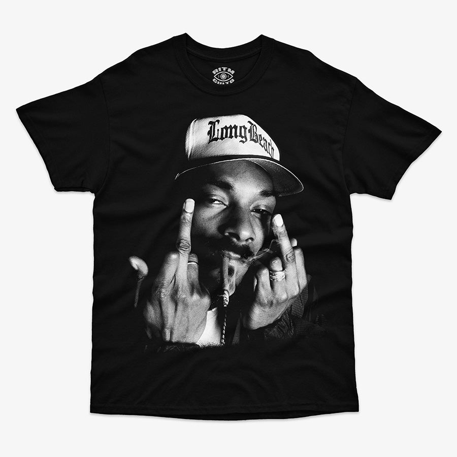 Polera Snoop Dogg Long Beach negra corte clásico - Ritmoculto Chile