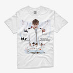 Polera blanca Blur The Universal videoclip futurista Damon Albarn britpop 90s aesthetic sci-fi Ritmoculto