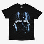 Polera negra Metallica One videoclip cuatro integrantes tonos azulados logo blanco thrash metal 1988 Ritmoculto