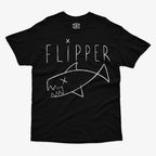Polera negra clásica tiburón muerto Flipper Kurt Cobain logo icónico grunge Nirvana Ritmoculto