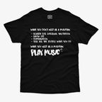 Polera negra diseno Guia Practica para musicos que no necesitan buscar validacion. Lista de lo que necesitas y no necesitas