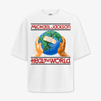 Polera oversize blanca heal the world michael jackson 