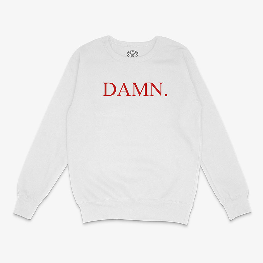 Poleron Blanco Damn Kendrick Lamar Inspirado en lettering de la portada Exclusivo Ritmoculto