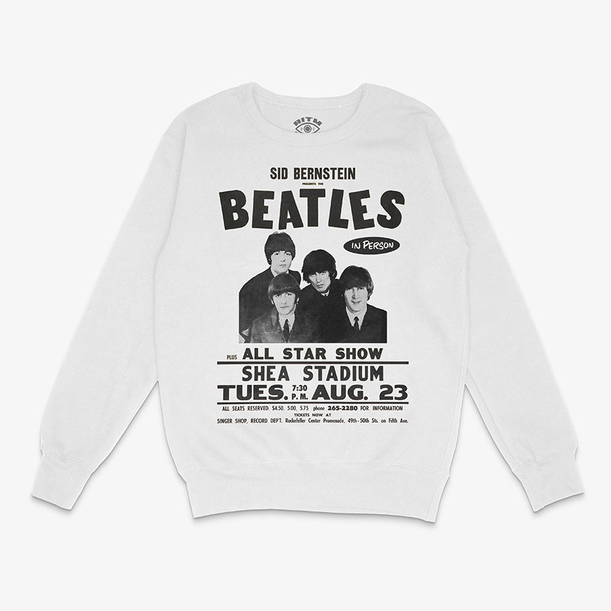 Poleron Blanco The Beatles Poster Show Shea Stadium Rock Clasico Exclusivo Ritmoculto