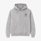 Poleron Hoodie Acid Wash Gris Frente Rhythm Reaper para Bateristas Exclusivo Ritmoculto