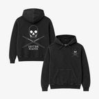 Poleron Hoodie Acid Wash Negro Espalda y Frente Rhythm Reaper para Bateristas Exclusivo Ritmoculto