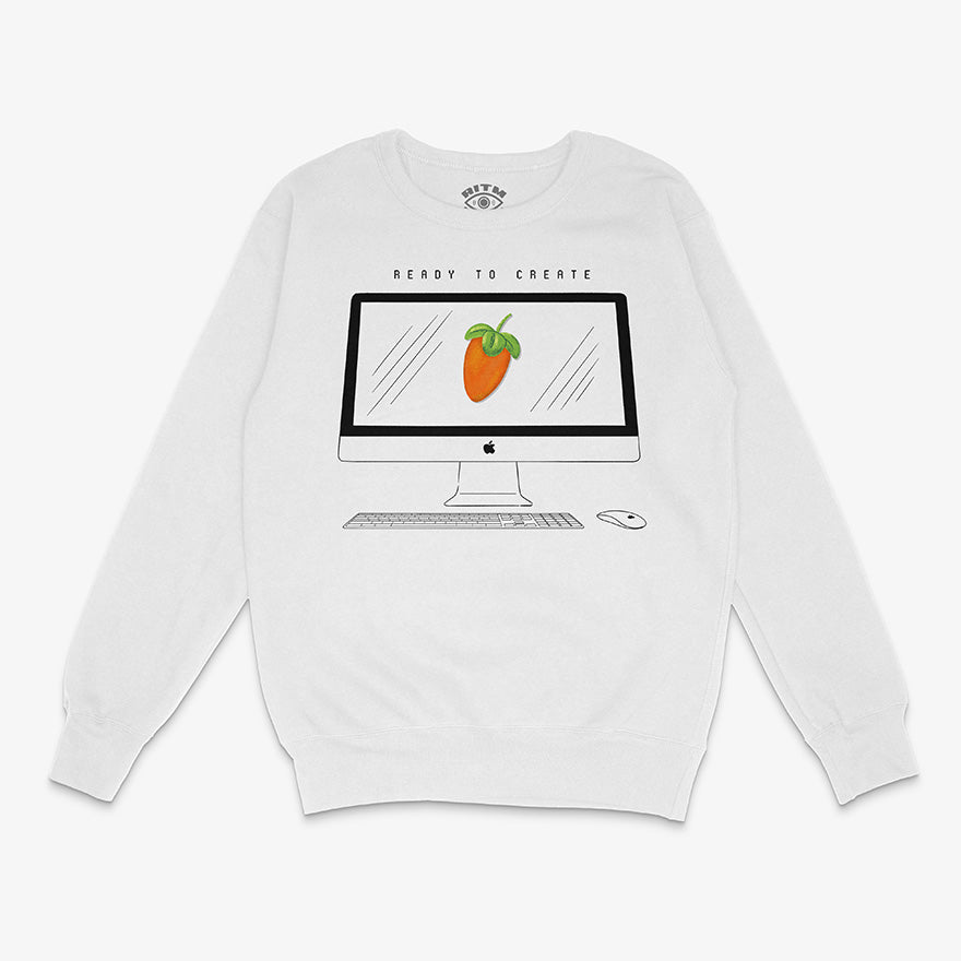 Poleron Polo Blanco con Diseno de Un Mac con FL Studio perfecto para Productores musicales Exclusivo de Ritmoculto