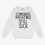 Poleron blanco cuello redondo texto Corporate Magazines Still Suck Kurt Cobain Rolling Stone 1992 grunge Ritmoculto