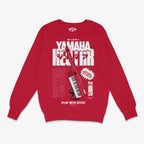 Polerón de cuello redondo de color rojo. Diseño frontal del Yamaha Keytar SHS-10. Texto que dice "Yamaha Keytar" y "¡Play With Style!"
