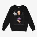 Polerón negro cuello redondo foto Pet Shop Boys Neil Tennant Chris Lowe gorra morada Greatest Hits synth-pop británico Ritmoculto